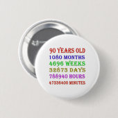 Badge Rond 5 Cm 90e anniversaire Jalons (Devant & derrière)