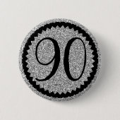 Badge Rond 5 Cm 90e fête d'anniversaire Parties scintillant d'arge (Devant)
