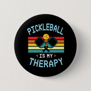Badge Rond 5 Cm 90Pickleball est ma thérapie. Drôle Pickleball Pad