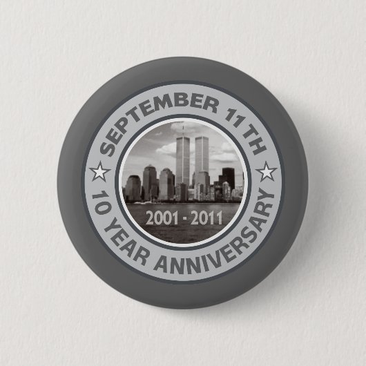 Badge Rond 5 Cm 911 anniversaire de 10 ans (Devant)