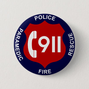 Badge Rond 5 Cm 911 polices de bouton mettent le feu à l'ambulanc