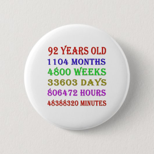 Badge Rond 5 Cm 92e anniversaire Jalons (Devant)