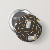 Badge Rond 5 Cm 9845Motif de cigarettes (Devant & derrière)