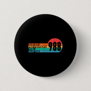 Badge Rond 5 Cm 988 Chemise Prévention du suicide Ligne de vie 988