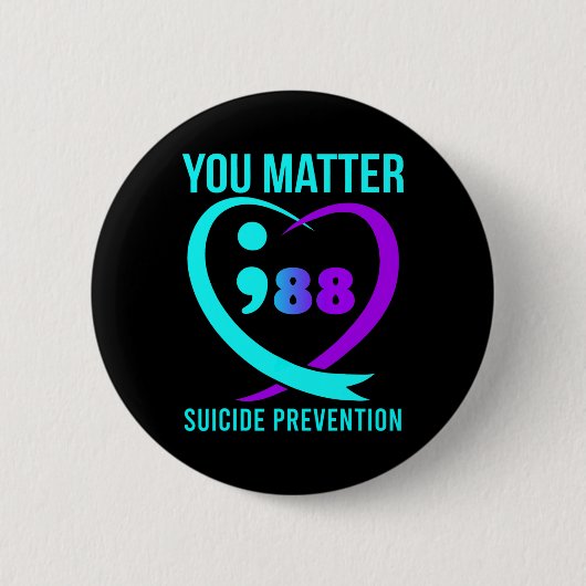 Badge Rond 5 Cm 988 Sensibilisation à la prévention du suicide (Devant)