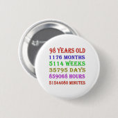 Badge Rond 5 Cm 98e anniversaire Jalons (Devant & derrière)