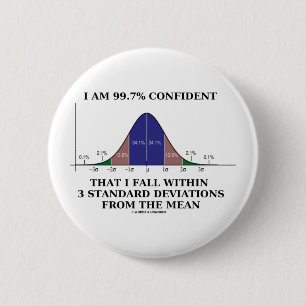 Badge Rond 5 Cm 99,7% Sûr à moins du moyen de 3 écarts type