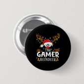 Badge Rond 5 Cm 99 Matching Christmas The Gamer Reindeer Pajama (Devant & derrière)
