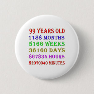 Badge Rond 5 Cm 99e anniversaire Jalons