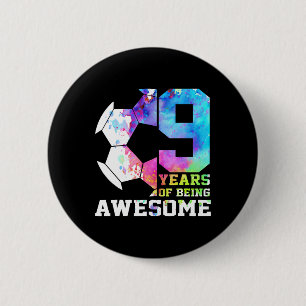 Badge Rond 5 Cm 9 Ans de Football Incroyable 9e Anniversaire 