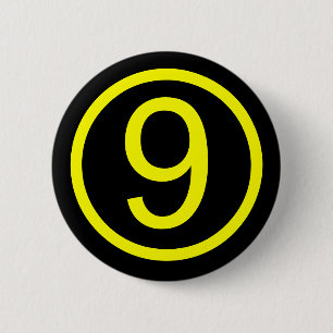 Badge Rond 5 Cm 9 - numéro neuf