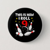 Badge Rond 5 Cm 9 Year Old Bowling This (Devant)