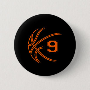 Badge Rond 5 Cm 9e anniversaire Basketball Nine 9 ans Garçons Enfa