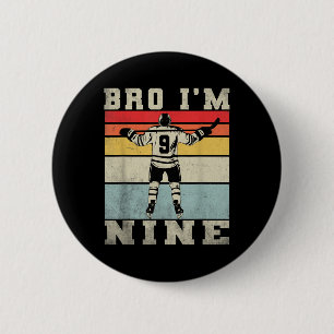 Badge Rond 5 Cm 9e anniversaire Jeu de hockey sur glace garçon de 