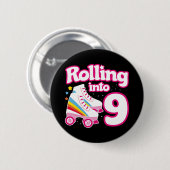 Badge Rond 5 Cm 9e anniversaire Roller Skate 9 ans (Devant & derrière)