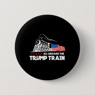 Badge Rond 5 Cm À Bord Du Drapeau Américain Trump Train 2024