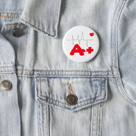 Badge Rond 5 Cm A+ Bouton génial de fréquence cardiaque de groupe (En situation)