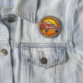 Badge Rond 5 Cm À la Secourt camion pompier (En situation)