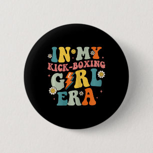 Badge Rond 5 Cm À l'époque de ma fille kick-boxing Groovy Rétro Ki