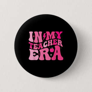 Badge Rond 5 Cm À l'ère de mon professeur Rétro Joyeux Premier Jou
