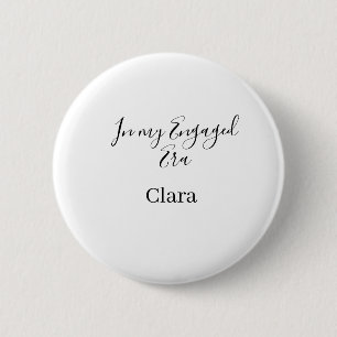 Badge Rond 5 Cm À mon époque fiancée ajouter nom date fiançailles 
