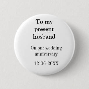Badge Rond 5 Cm À mon mari anniversaire de mariage ajoutez nom dat