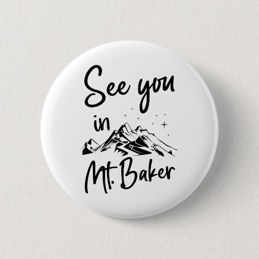 Badge Rond 5 Cm À Mt Baker Usa Vacances Ski (Devant)