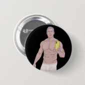 Badge Rond 5 Cm A muscular gray-haired (Devant & derrière)