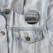 Badge Rond 5 Cm "A obtenu l'histoire ?" III (En situation)