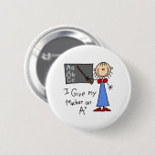 Badge Rond 5 Cm A plus le professeur (Devant & derrière)