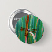 Badge Rond 5 Cm A teal Eyed Dragonfly with cattails (Devant & derrière)