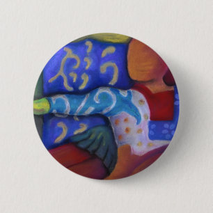 Badge Rond 5 Cm À tous les égards - passage azuré et cramoisi