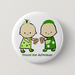 Badge Rond 5 Cm A trouvé l'Afikoman