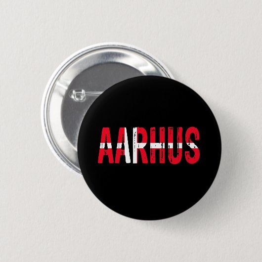 Badge Rond 5 Cm Aarhus Danemark (Devant & derrière)