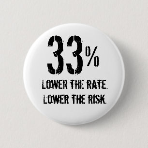 Badge Rond 5 Cm Abaissez le bouton de taux
