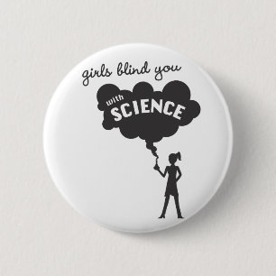 Badge Rond 5 Cm Abat-jour de filles vous avec la science