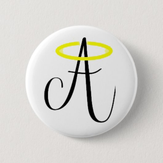 Badge Rond 5 Cm Abbie angélique - bouton noir de logo (Devant)
