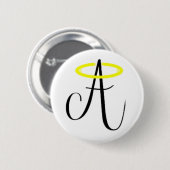 Badge Rond 5 Cm Abbie angélique - bouton noir de logo (Devant & derrière)