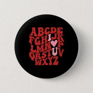 Badge Rond 5 Cm Abc Alphabet Je T'Aime Professeur D'Anglais Saint-