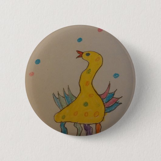 Badge Rond 5 Cm #ABC Art par les enfants, Canard de Pâques (Devant)