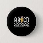 Badge Rond 5 Cm Abcd Kindergarten Rocks Pencil Lightning Enseignan (Devant)