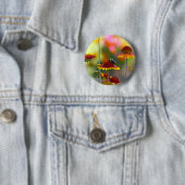 Badge Rond 5 Cm Abee sur Gaillardia (En situation)