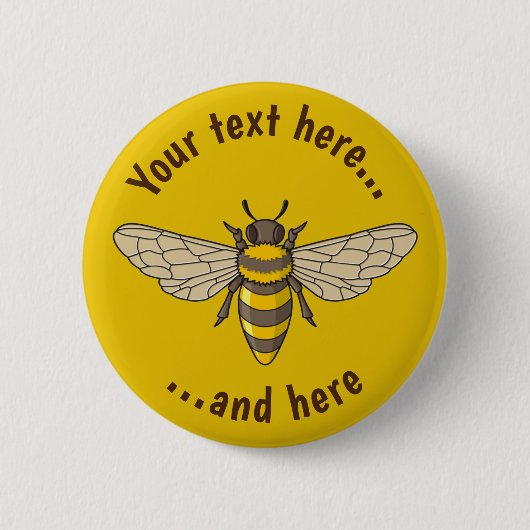 Badge Rond 5 Cm abeille (Devant)