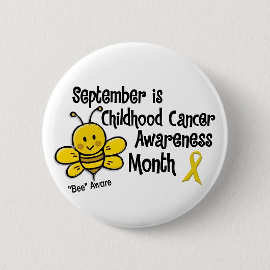Badge Rond 5 Cm Abeille 1,3 de mois de conscience de Cancer (Devant)
