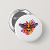 Badge Rond 5 Cm Abeille à miel (Devant & derrière)