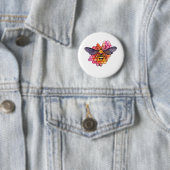 Badge Rond 5 Cm Abeille à miel (En situation)