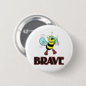 BADGE ROND 5 CM ABEILLE COURAGEUSE (Devant & derrière)