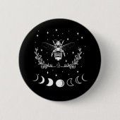 Badge Rond 5 Cm Abeille Croissant Lune Wicca Goth Insect (Devant)