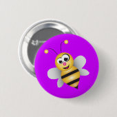 Badge Rond 5 Cm Abeille de bande dessinée (Devant & derrière)