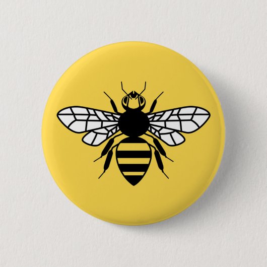 Badge Rond 5 Cm Abeille de Manchester (Devant)